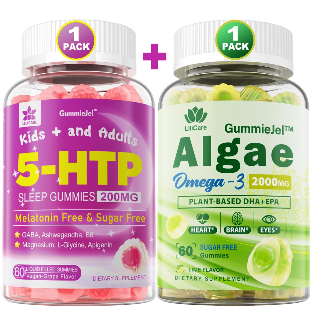 Lilicare Vegan Omega 3 chicletes & 5HTP chicletes