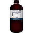 Verdadeiro ouro coloidal – 200 ppm - 99,99 + % Pureza - 500 ml (16.9 Fl Oz) em garrafa de plástico transparente BPA-Free - Made in USA
