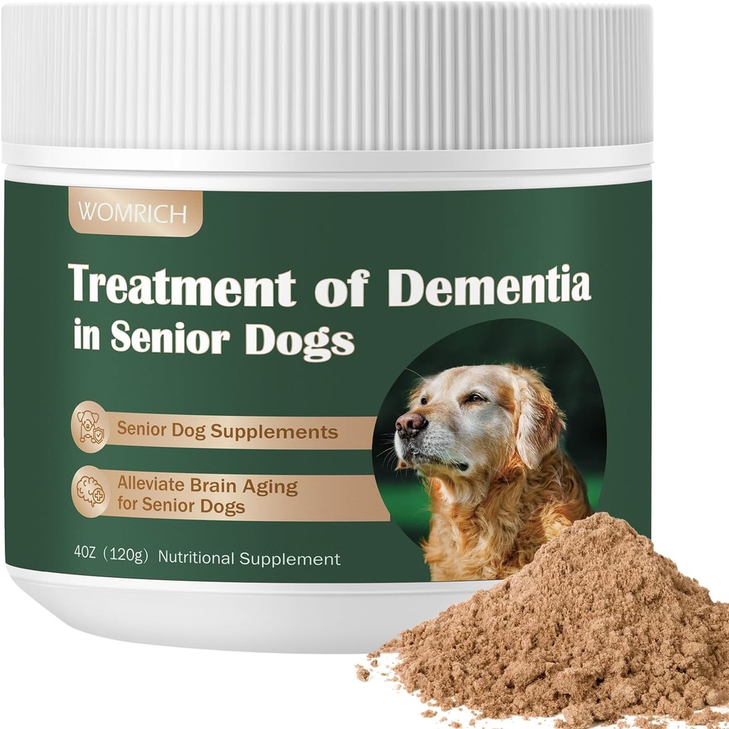 Suplementos Cães Sênior Demência Suplemento Cogumelo Pó para Cães 120g Suplemento Cognitivo para Cães Endereços Ficar Perdido, Retirada Social