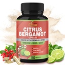 Cadane Citrus Bergamot Suplemento Cápsulas com Berberine, Olive, Guggul, Alho, Pine Bark, Black Pepper - 150 Caps para 5 Meses Fornecimento