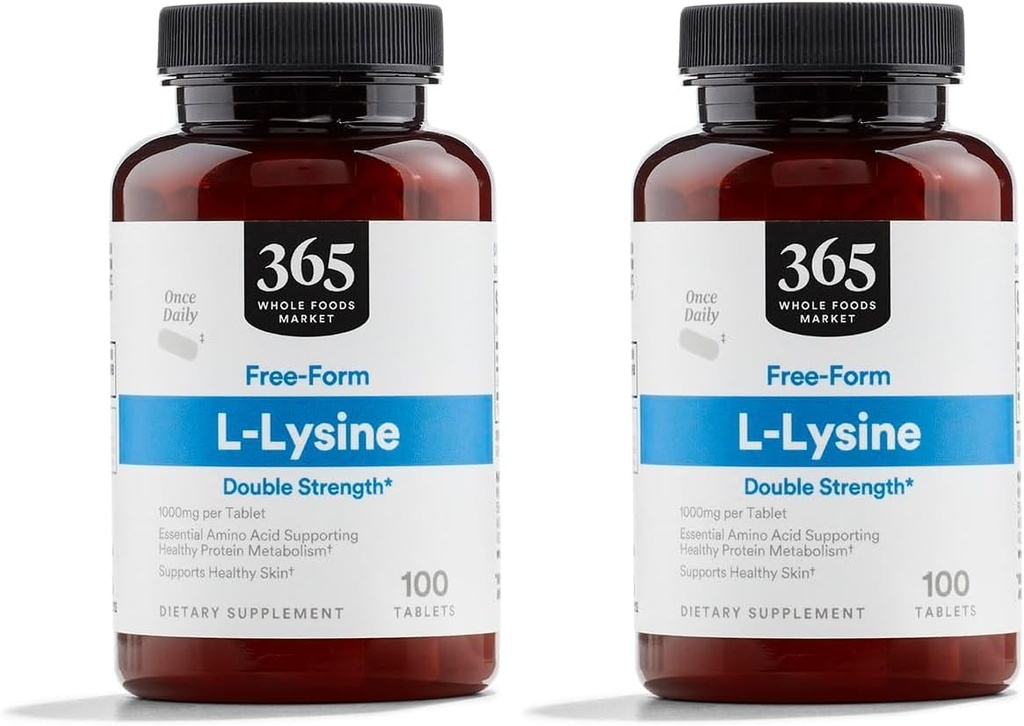 Mercado inteiro de alimentos, L-Lysine dupla força, 100 quilates (Pacote de 2)