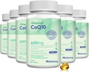 CoQ10 600mg Softgels (Alta Absorção) CoQ10 Ubiquinol Supplement (Formulário Reduzido) Melhorado com Vitamina E & Ómega 3 6 9 .