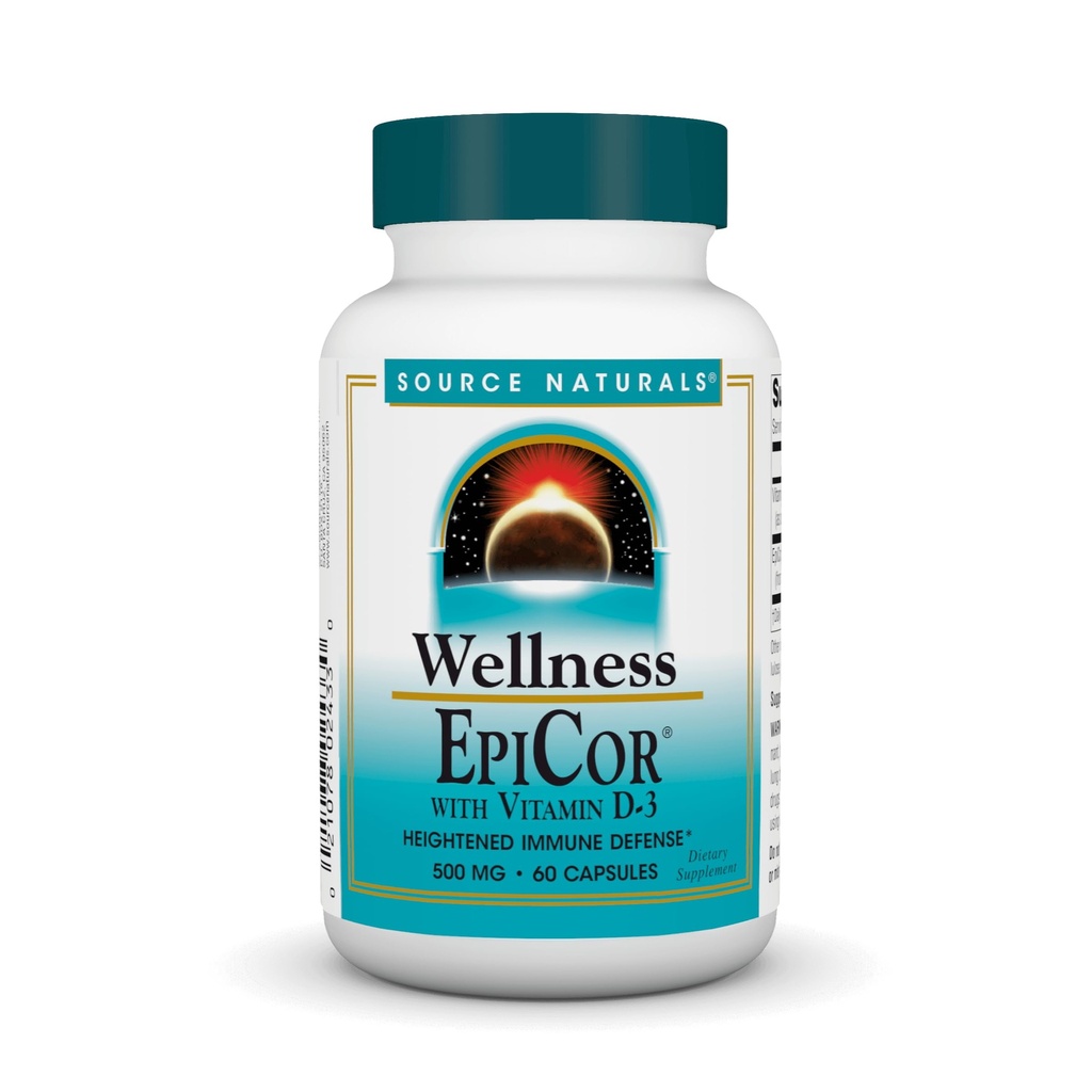 Fonte Naturals Wellness EpiCor com vitamina D-3 para defesa imunológica aumentada* - 60 Cápsulas