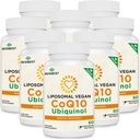 1000mg CoQ10 lipossomal Ubiquinol, 480 Vegan Softgels, alta absorção Ubiquinol CoQ10 Suplemento, Forma antioxidante ativa de coenzima Q10 para função cardíaca e produção de energia