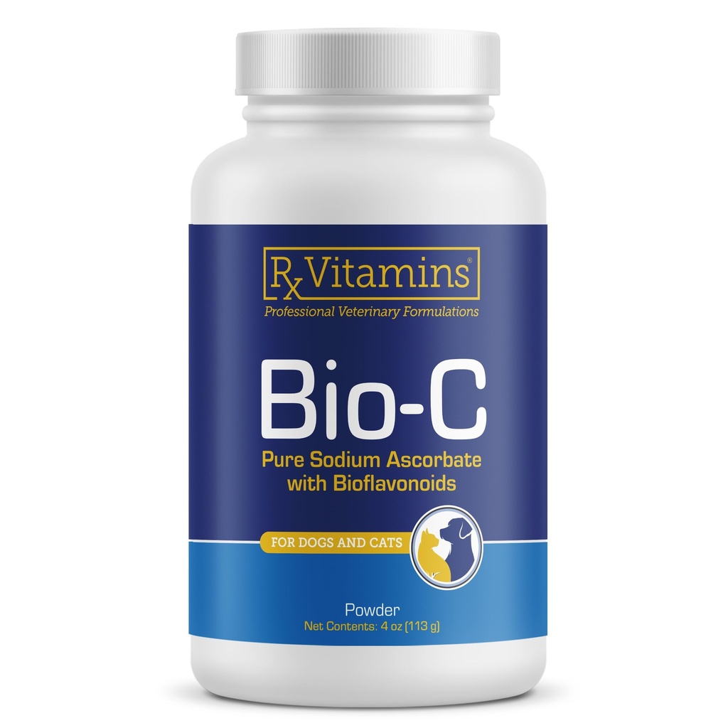 Rx Vitaminas Bio-C - Vitamina C para cães e gatos - com limão Bioflavonoides para alívio de alergia - Suplemento de suporte imunológico - Promove revestimento saudável e pele - Suplemento conjunto - 4 onças