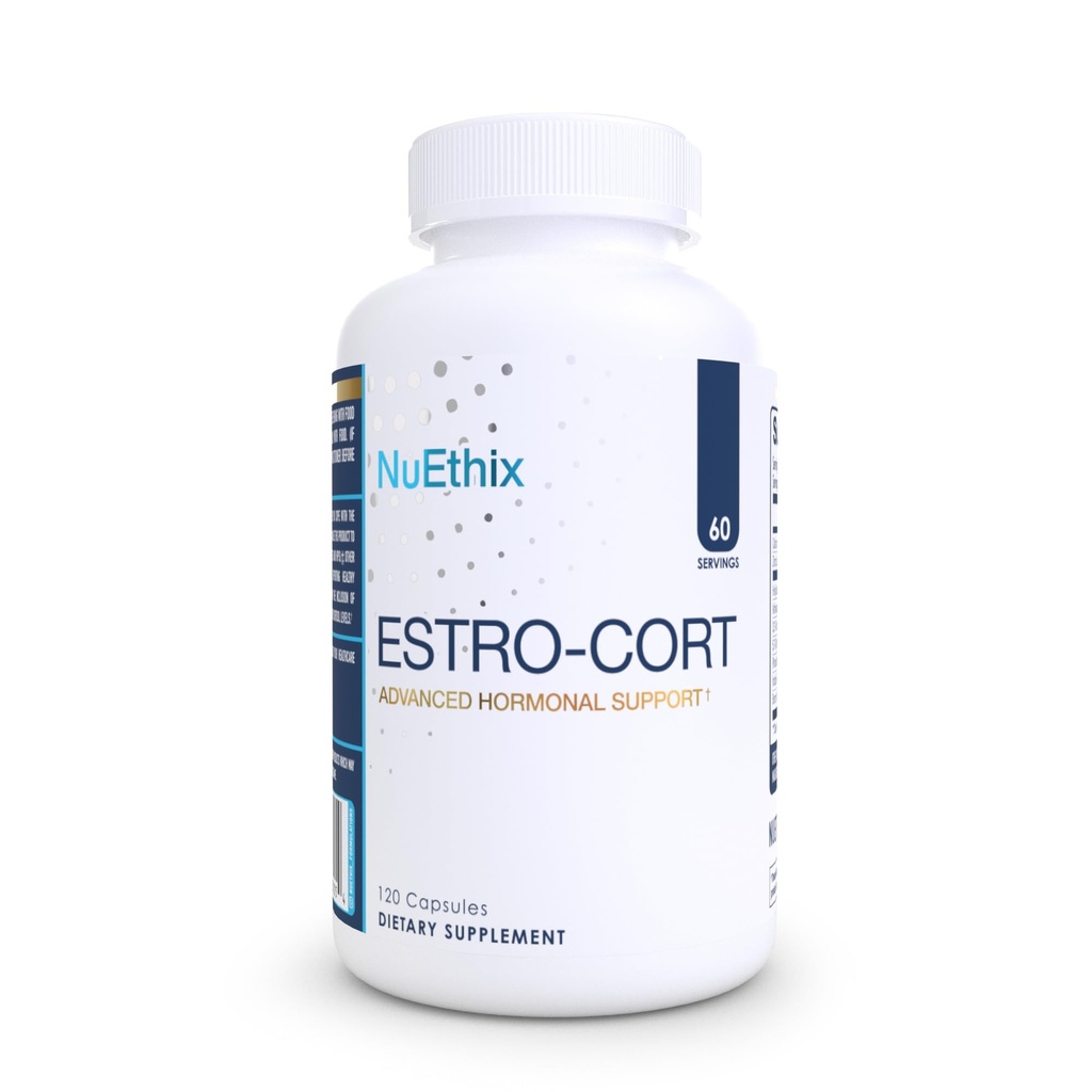 NuEthix Formulações Estro-Cort Anti-Estrógeno Apoio Nutricional Suplemento dietético, 120 Cápsulas