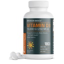 Bronson Vitamina D3 10.000 UI (250 MCG) para função muscular saudável e suporte imunológico, não-GMO, 180 comprimidos