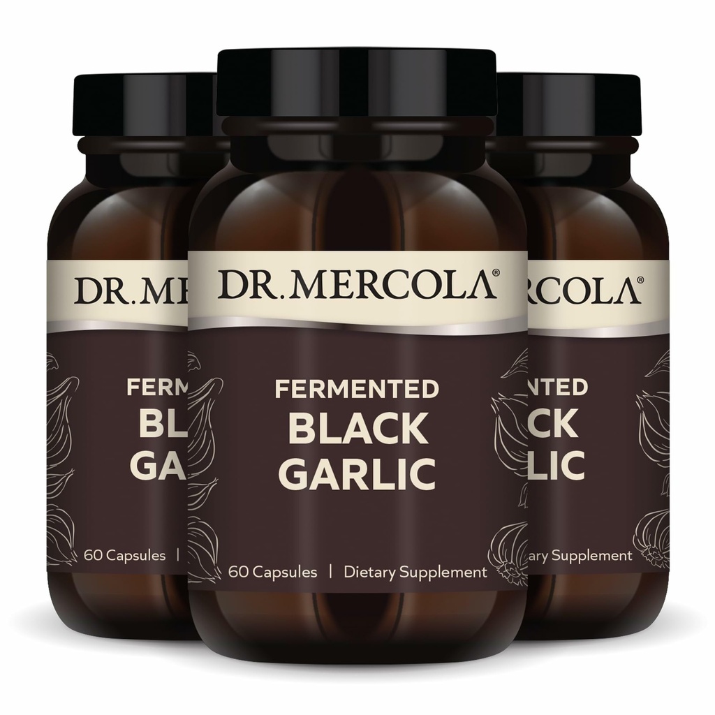 Dr. Mercola Fermentado Alho Preto, 90 Servings (180 Cápsulas), Suplemento dietético, Suporta Saúde Imune, Não-GMO