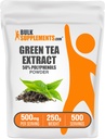 BulkSuplementos.comgreen Tea Extract Powder - 50% Polyfenóis Supplement, EGCG Supplements - Gluten Free, 500mg por serviço, 250g (8.8 oz) (Pack of 1)