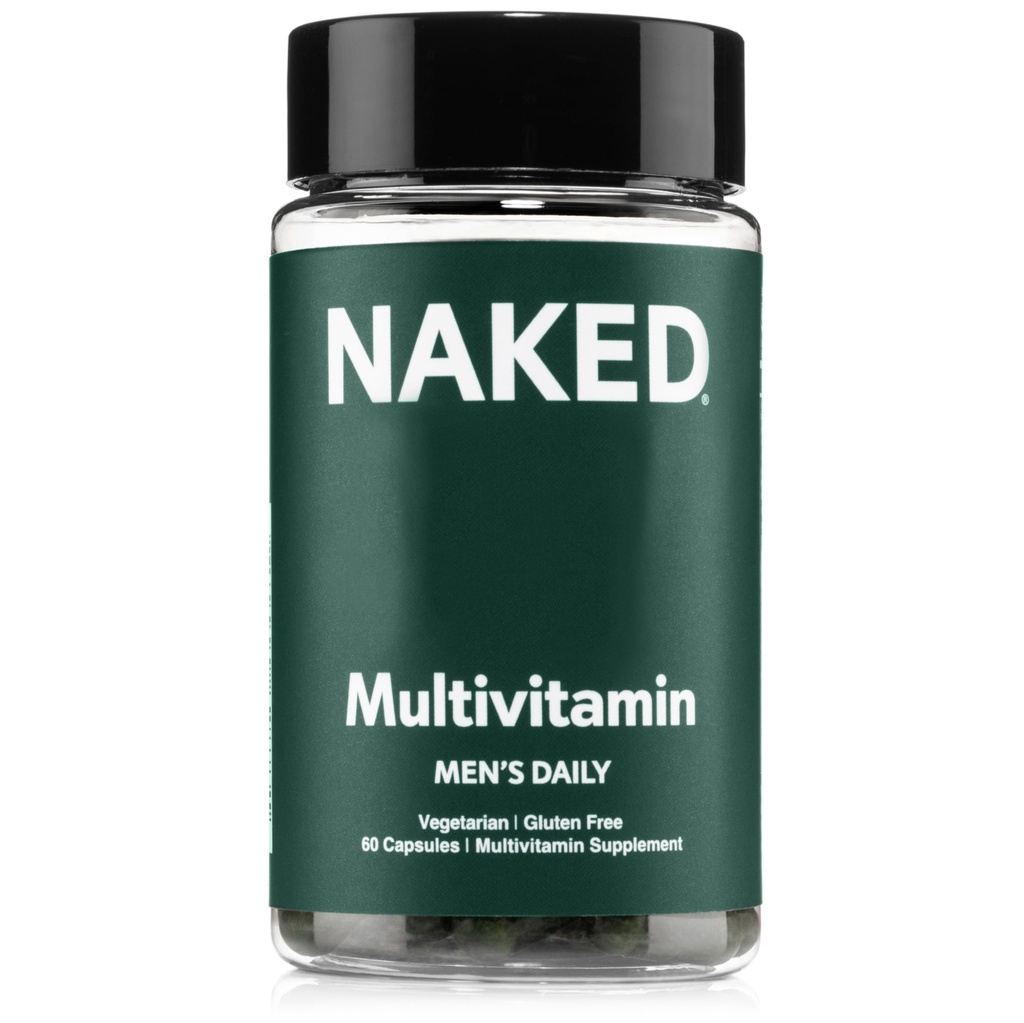 Multi – Multivitamina diária masculina nua para homens – A, C, E, Selênio, Zinco, Frutas e Extratos Super Verde e mais para aumentar o suporte imunológico – Vitaminas diárias sem glúten e vegetarianas – 60 Cápsulas