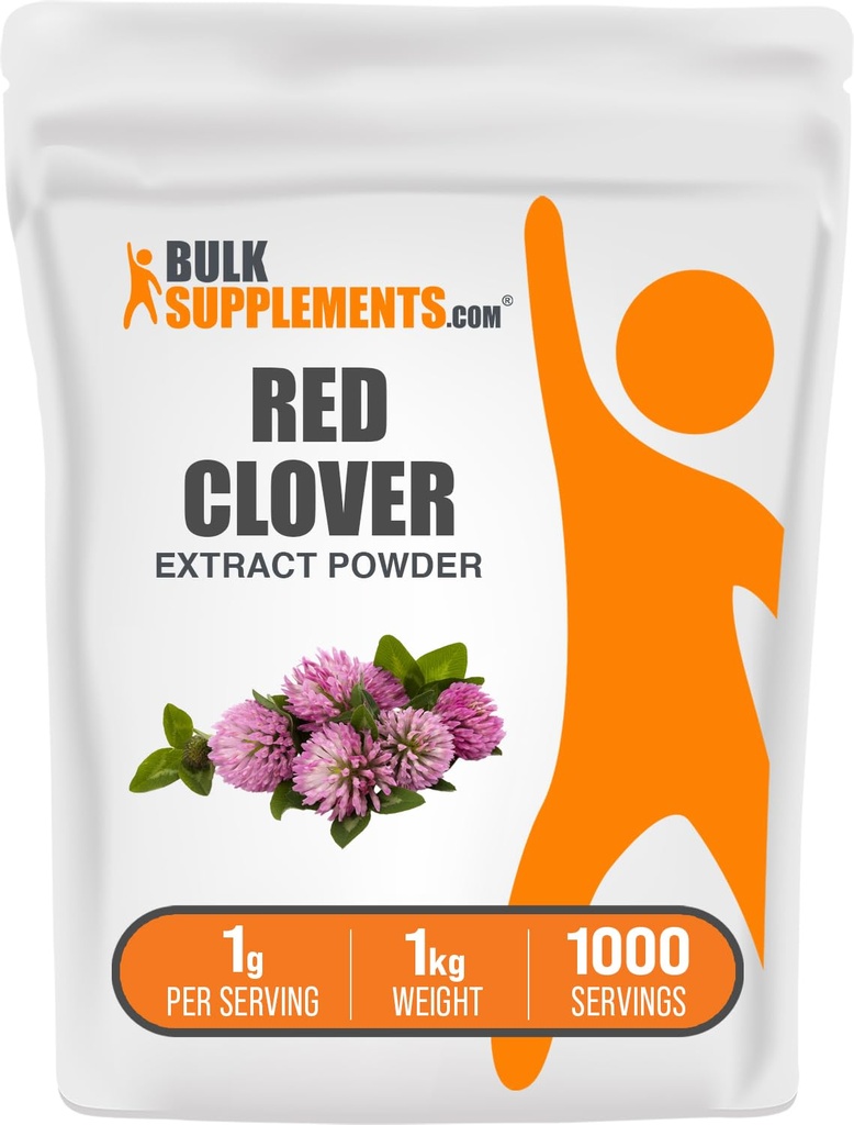 BulkSuplements.com Extrato de Clover vermelho em pó - Trifolium Pratense, Suplemento de Clover vermelho, Suplementos de ervas - sem glúten, 1g por serviço, 1kg (2,2 lbs) (Pacote de 1)