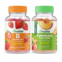 Complexo B vitalável + Curcumina Turmérica, Gummies Bundle - Grande degustação, Suplemento Vitamina, Gluten Free, GMO Free, Mastigável