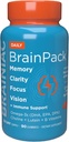 Brainiac Daily BrainPack Gummies, Suporta Saúde do Cérebro com Omega 3 DHA EPA DPA, Choline, B6 & B12 e Lutein para Saúde dos Olhos com Suporte Imune, Citrus Berry Flavor, 90 ct