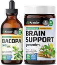 BIO KRAUTER Bacopa Tintura 4 Fl. Oz. & Suporte Cérebro 60 chicletes