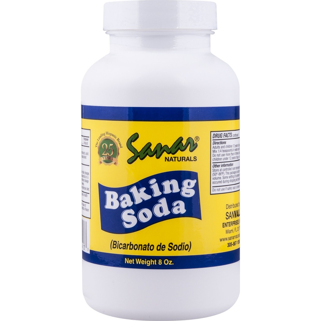 Sanar Naturals Baking Soda, 8 onças - Para apoio digestivo como antiácido, cozimento, limpeza, desodorização, e mais