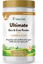 NaturVet Ultimate Skin and Coat Powder Plus Omega 3, 6 e 9 Suplemento para cães e gatos, Pó, Made in the USA with Globally Source Ingredients 14 Ounce