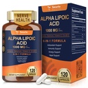 Totaria Alpha Lipoic Acid 1000mg - Antioxidante Suplemento ALA para Neuropatia Apoio Nerve Saúde, Detox Fígado, Antioxidante, Metabolismo e Energia Celular, Anti-envelhecimento - Não-GMO, Glúten Livre, Vegan Seguro