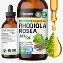 BIO KRAUTER Rhodiola Suplemento Líquido - Puro Rhodiola Rosea Tintura para apoio à calma - Álcool & Açúcar Extrato Livre - 4 Fl.Oz.