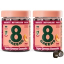 8Greens Supergreens Gummies Super Greens Powder Superfood Gummy para Metabolismo, Imunidade e Foco, Enzimas Digestivas de Saúde, Orgânico: chlorela, espirulina, Aloe Vera, Flavor de pêssego, 100 Conde