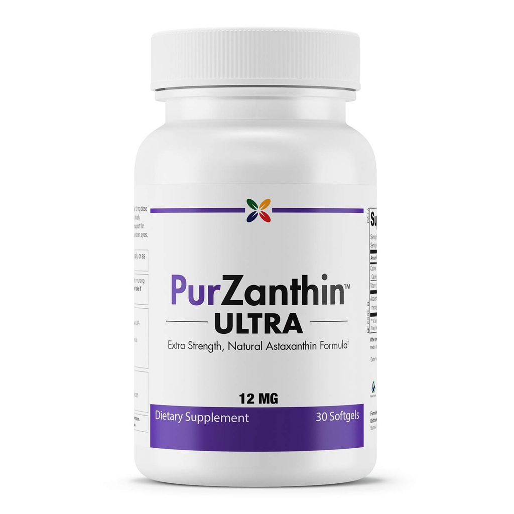 Pare de envelhecer agora PurZanthin Ultra Natural Astaxantina 12 MG Softgels (1 pacote)