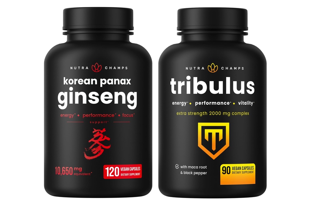 NutraChamps Coreano Ginseng Cápsulas e Cápsulas Tribulus