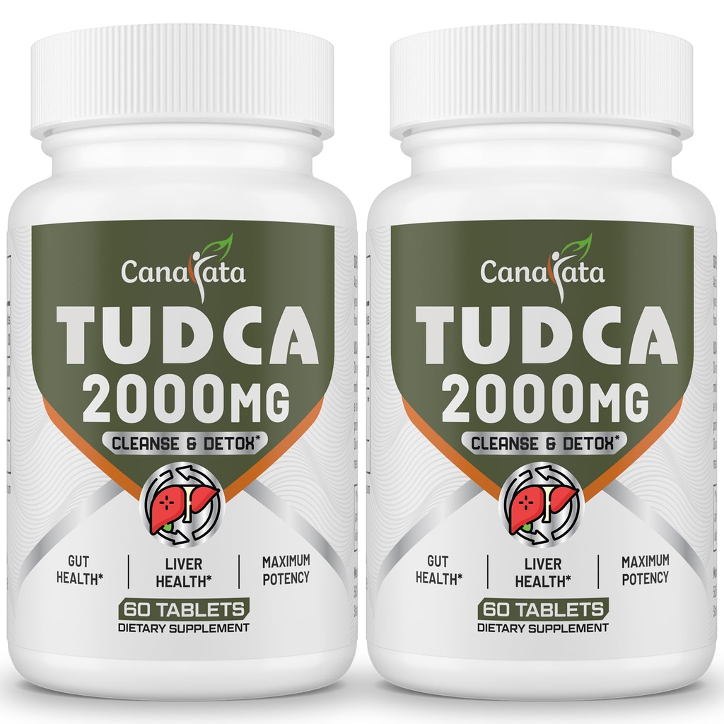 Suplementos de fígado TUDCA 2000mg - Fortes sales Bile Suporte Detox e limpeza de fígado - Fígado e vesícula biliar Saúde Fórmula-Fácil para engolir comprimidos-60 dias de fornecimento