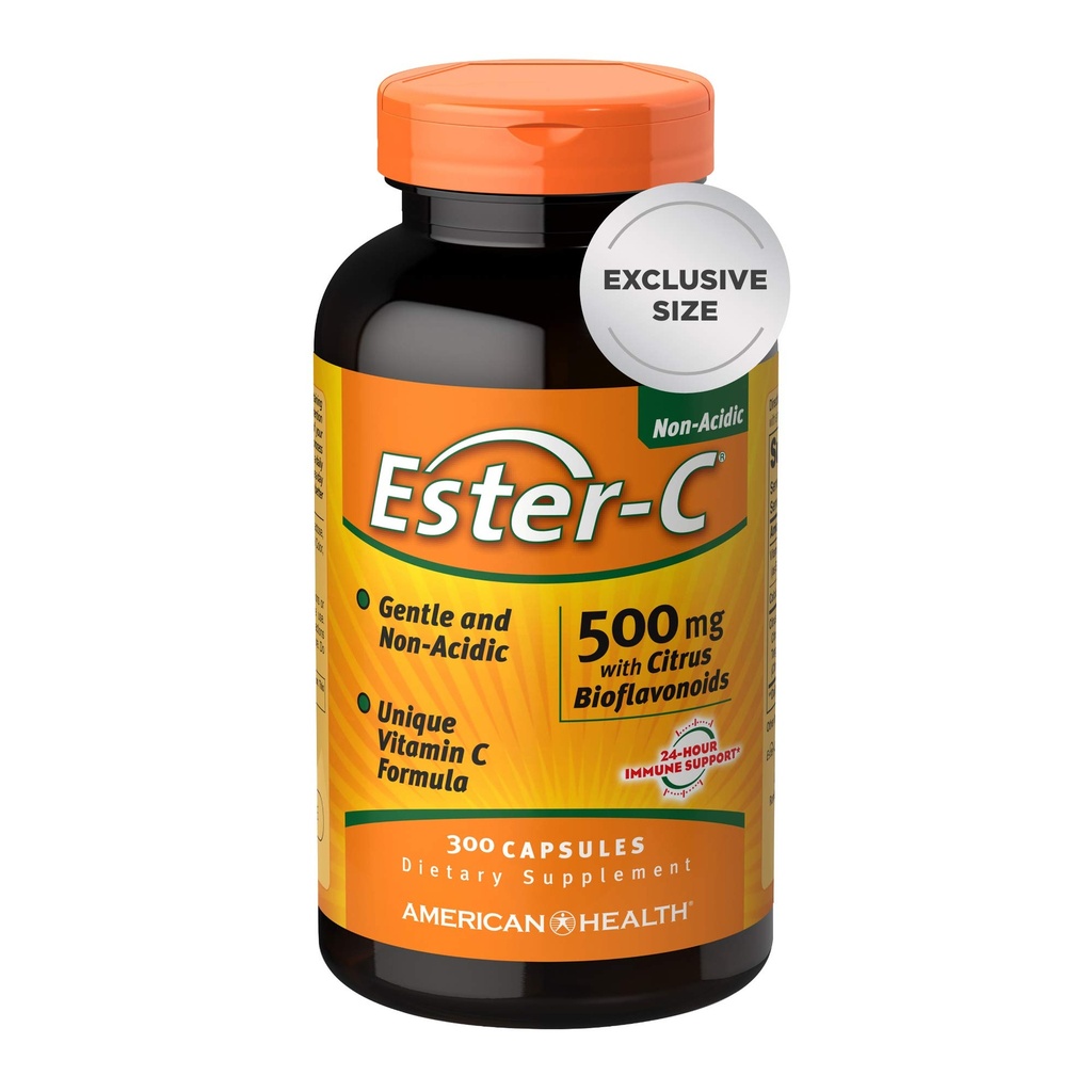 American Health Ester-C 500 mg com Citrus Bioflavonoids Cápsulas, 300 Contagem