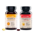 NaturezaWise Vitamina D3 5000iu, B12 1000mcg Clareza Mental Suporte Energia Saúde Imune Não-GMO Gluten Free Olive Oil Softgels