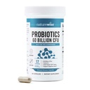 NatureWise Probióticos 60 bilhões UFC - 17 Strains + Prebióticos Orgânicos - Imune, Digestive & Gut Health Support for Women & Men - Vegetarian, Gluten-Free, Non-GMO - 60 Cápsulas[2-Month Supply]