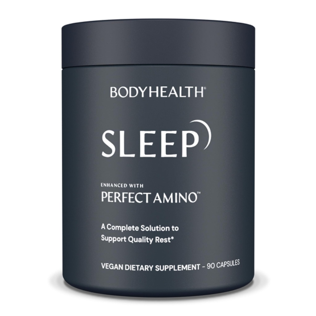 BodyHealth Sleep, Ajuda ao Sono e Suplemento para Adultos com 3 mg de Melatonina, Pílulas Formadoras de Não Hábito Melhoradas com PerfectAmino - 90 Cápsulas