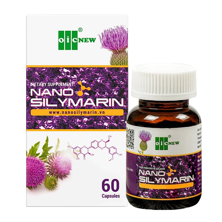 Nano Silymarin - 60 Cápsulas - Apoio à Saúde do Fígado e Estabilização de Células Fígado - Tecnologia Nano Aumenta a Absorção Até 99,9%