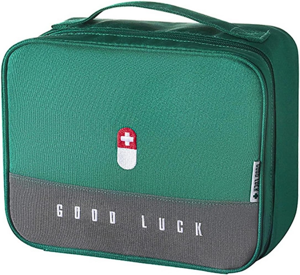 Saco de primeiros socorros vazio, saco de trauma médico de emergência impermeável, saco de medicina para viajar, escritório de carro de camping Home Caminhadas (Grande, Verde)