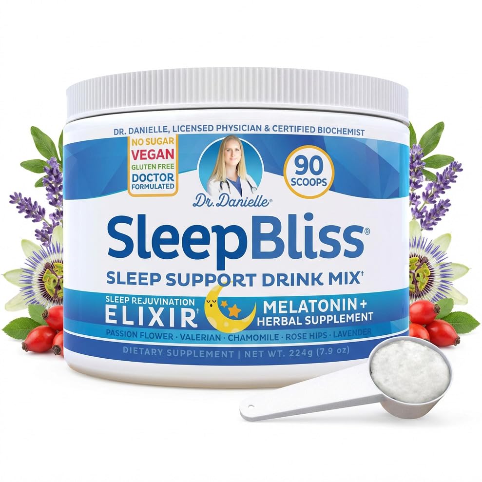 Dr. Danielle Sleep Bliss - Todos Natural Melatonin Sleep Supplement, Support & Relief Drink Mix