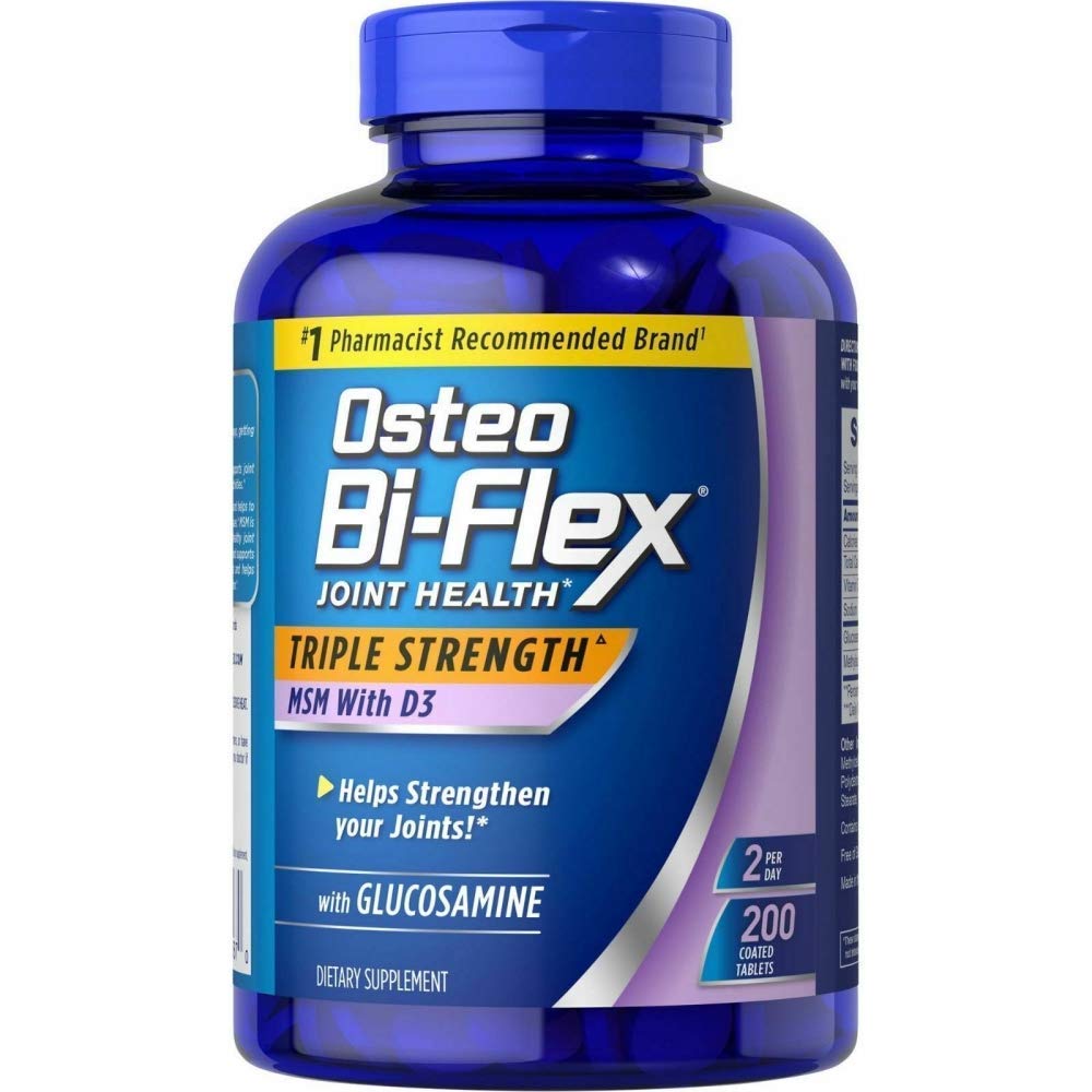 Suplemento Osteo Bi Flex Glucosmine 1500 Mg Vitamina D 1000UI (200Count), 200Count 1 Pack