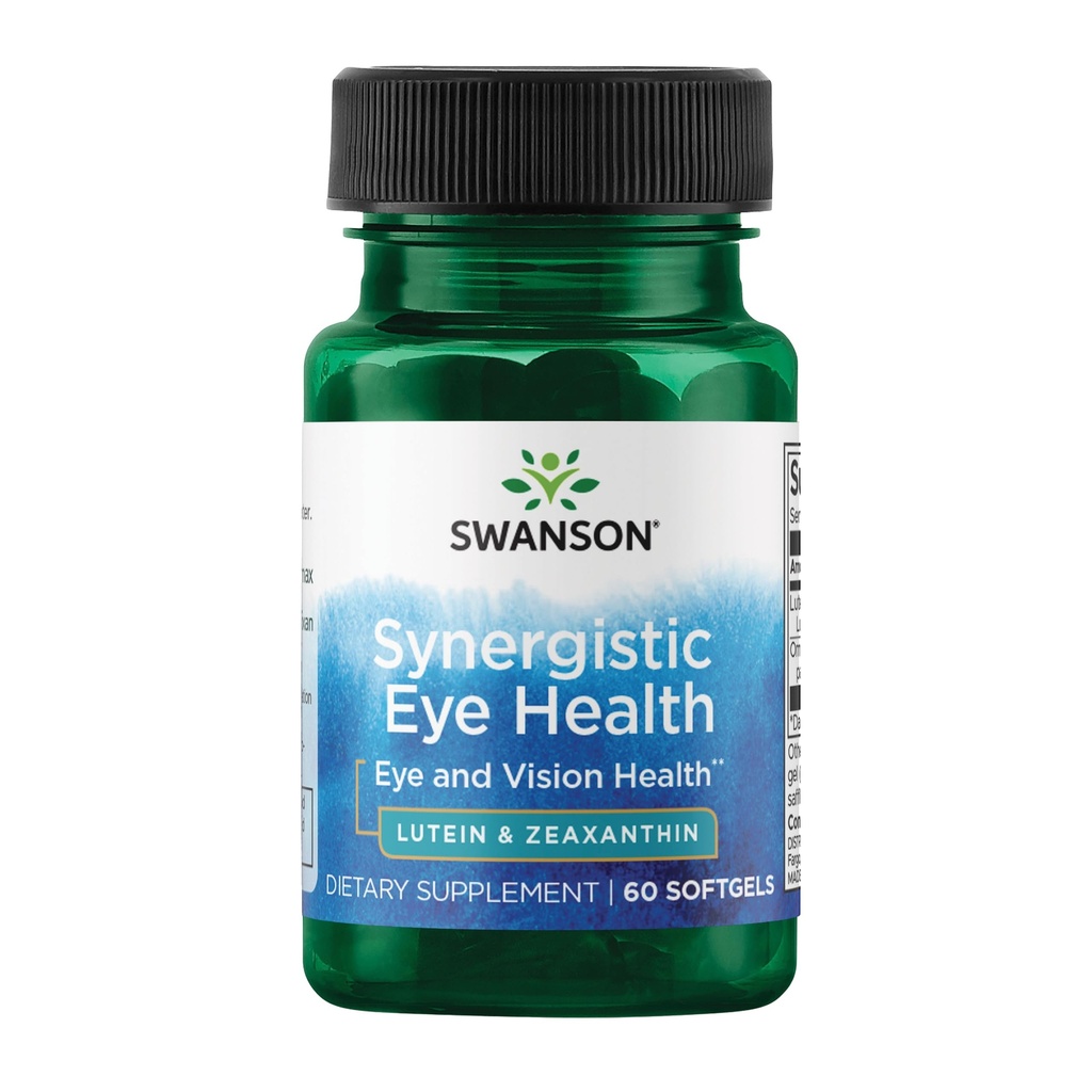 Swanson Lutein & Zeaxantina Visão Sinergística da Saúde dos Olhos Retina Macula Supplement (Lutein 20 mg & OmniXan Zeaxantina 2 mg) 60 Softgels Sgels