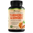 Base Turmérica e Ginger Suplemento - com Curcumin, Apple Cider Vinagre & BioPerine Black Pepper Extract - 95% Curcuminóides - 120 Cápsulas