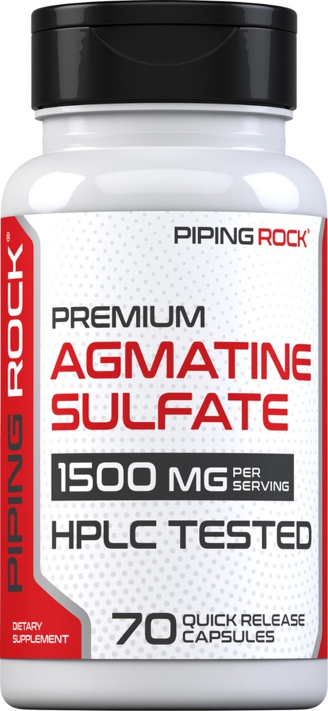 Cápsulas de Sulfato de Agmatina de Pedra de Tubulação .. 1500mg .. 70 comprimidos .. Suplemento de Grau Premium ..