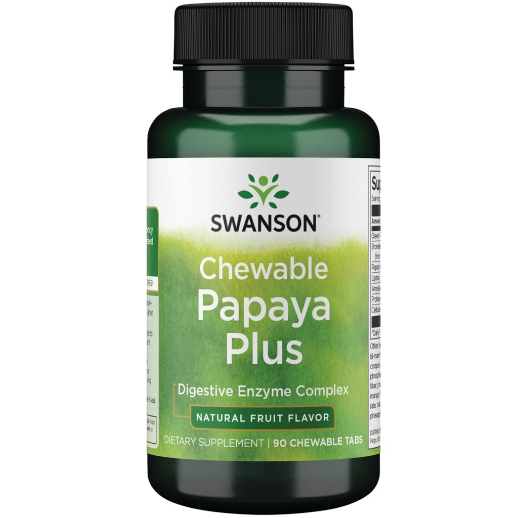 Swanson mastigável papaia mais 90 Chwbls Enzyme