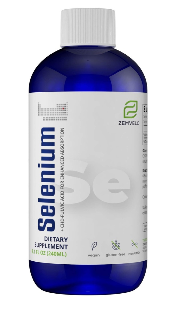 ZEMVELO Liquid Ionic Selenium Supplement - Adult Healthy Aging Supplement - Suporta Sistema Imune e Defesa Antioxidante para Longevidade e Bem-Estar - Fornecimento de 3 Mês
