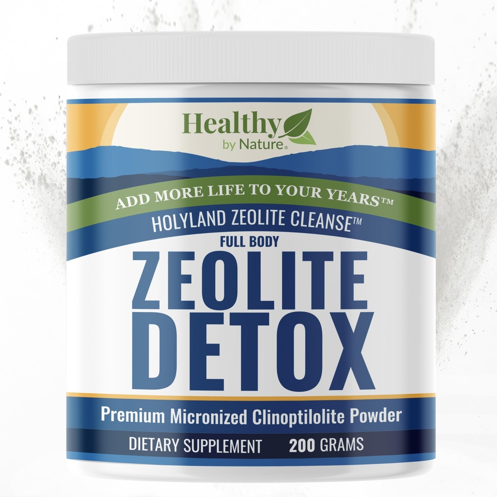 HolyLand Zeolite Cleanse - Zeolite Detox Pó (7.05oz 200 Gram) - Clinoptilolite Natural Ativado - Micronizado 0-25 - Detox Corpo Total para Mulheres, Homens - Suporta Energia, Foco, Imunidade, Gut Health