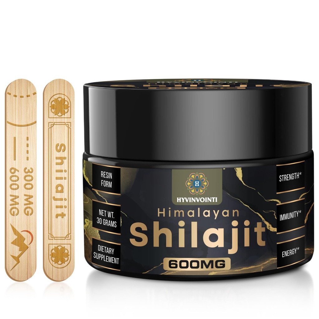 600mg Shilajit Puro Himalaia Orgânico Shilajit Resina Shilajit Orgânico Ouro Grau, 100% Puro Orgânico Shilajit para Energia & Suporte Imune,Rich em Ácido Fulvico & 85+Minerais Trace,1 Pack
