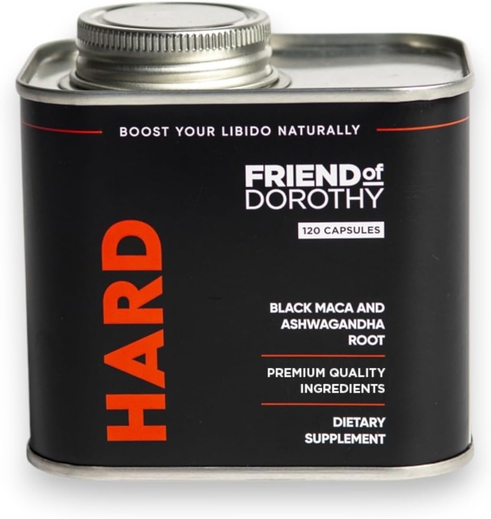 Suplemento duro para homens - Black Maca & Ashwagandha Root - Suporte de desempenho natural - Melhora a energia, vitalidade, equilíbrio hormonal - (120 Cápsulas / Can)