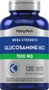 Piping Rock Glucosamine HCL 1500mg • 120 Caplets • Mega Força • Suplemento sem glúten e não OGM