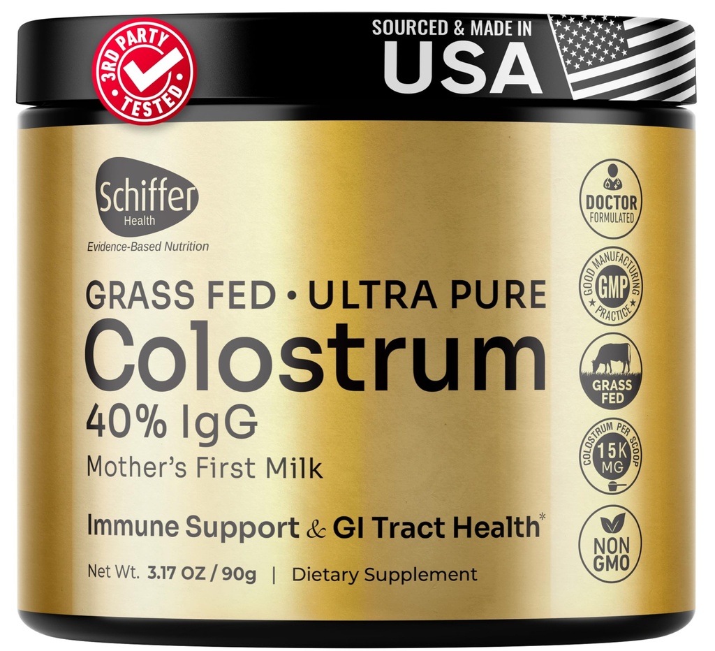 Premium Colostrum Supplement Highest IgG for Gut Health, Imune Support & Recovery Superfood, Anti-Age - Pure Grass-Fed Bovine Colostrum Powder - Primeiro Leite da Mãe, 60 Servings, Sem sabor