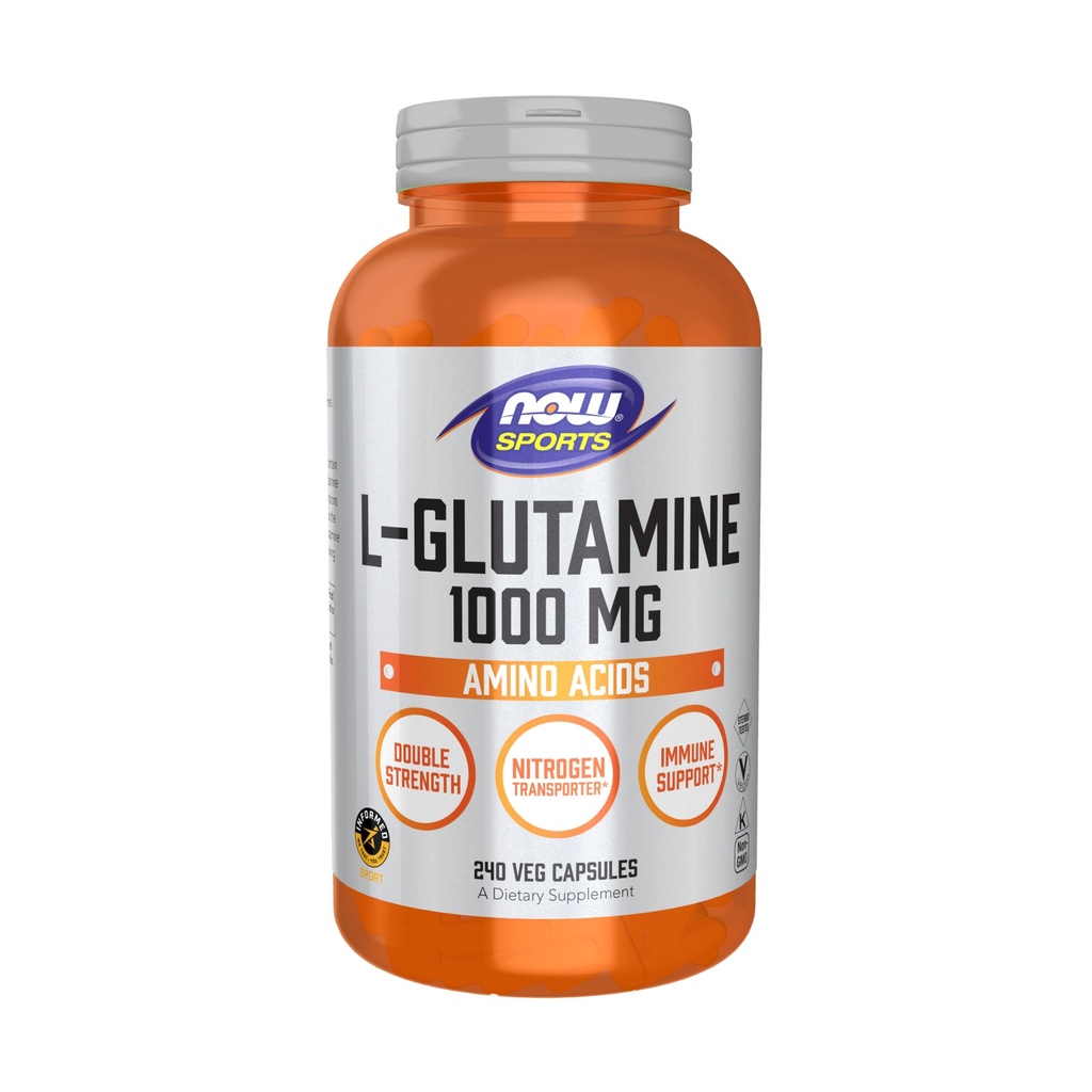 NOW Sports Nutrition, L-Glutamina, Dupla dosagem 1.000 mg, Aminoácido, 240 Veg Cápsulas