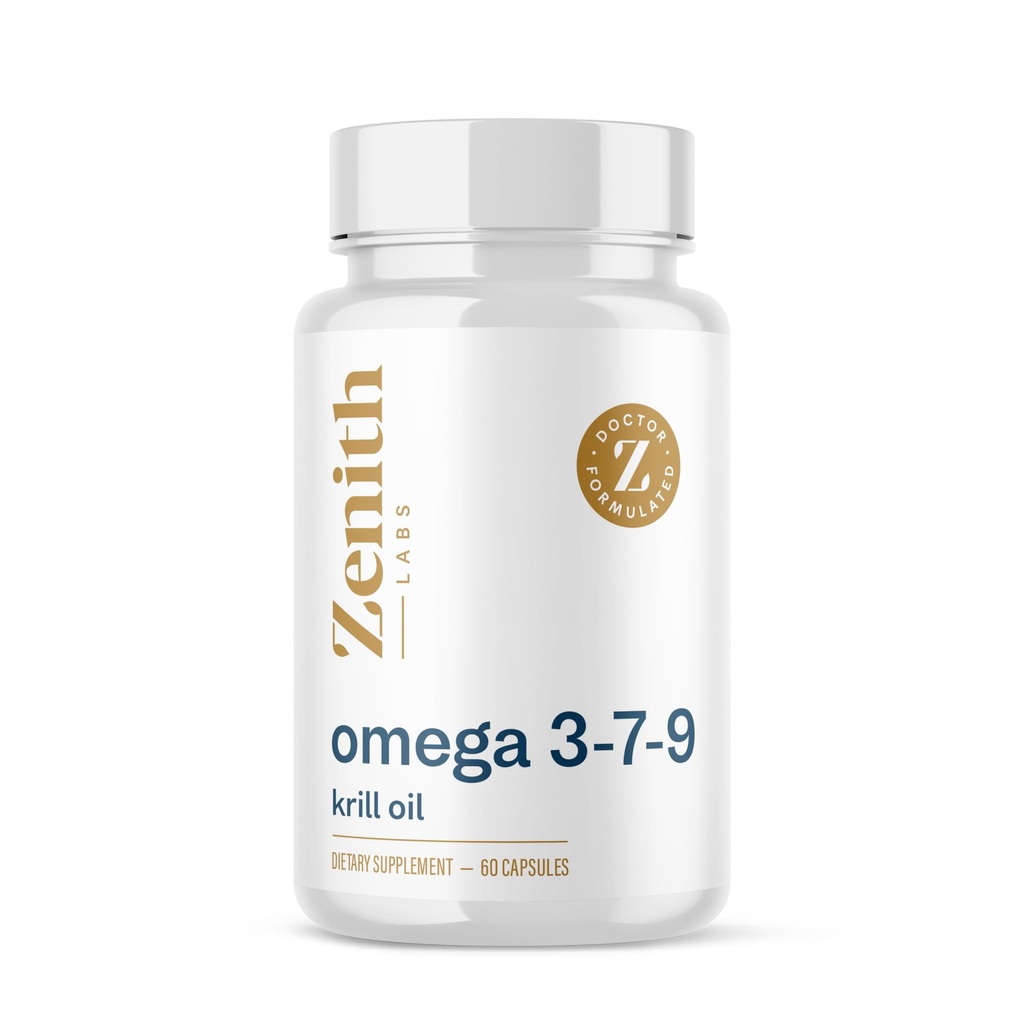 Zenith Labs Omega 379 com Krill - Combina EPA, DHA, Omega-7 e Omega-9 - Inclui óleo de krill para absorção Max