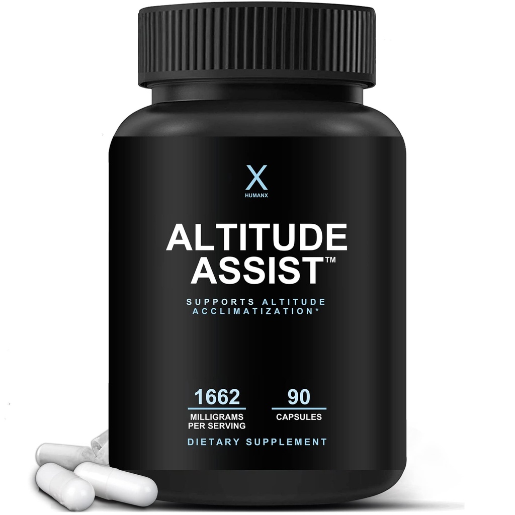 Ajuda de Altitude - Prevenção de Doença de Altitude - Alívio para Esportes de Montanha (Skiing, Snowboarding, Escalada) - Non GMO, Vegan, Keto - Fórmula para aclimatação, Suplemento de Doença de Altitude - por HumanX