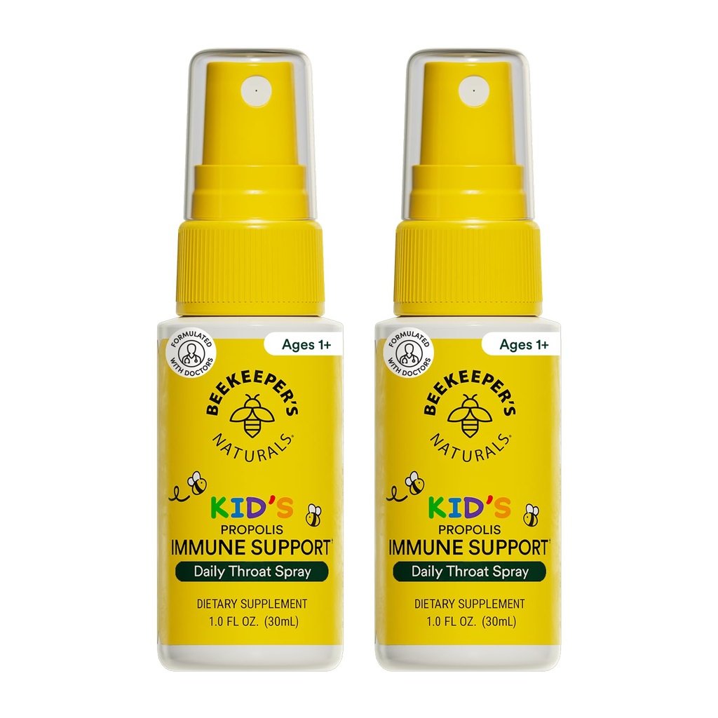Apicultor Naturals Crianças Propolis Garganta Spray 95% Bee Propolis Extract - Suporte Imune Natural e Alivio Garganta Dolorido, Antioxidantes e Sem Glúten, 1,06 oz (Pacote de 2)