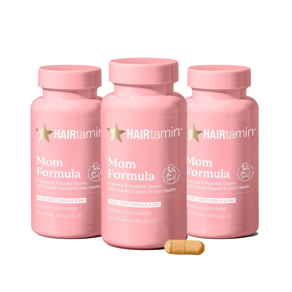 Cápsulas pré-natais e pós-natais multivitaminas e vitaminas capilares, pós-parto, amamentação, unhas de cabelo e vitaminas da pele para mulheres com biotina, zinco, ferro (3-Pack)
