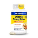 Enzymedica, Digest Complete + Probióticos, Enzimas Digestivas Gentas com 400 milhões de UFC Culturas Ativas por Cápsula, 30 Cápsulas